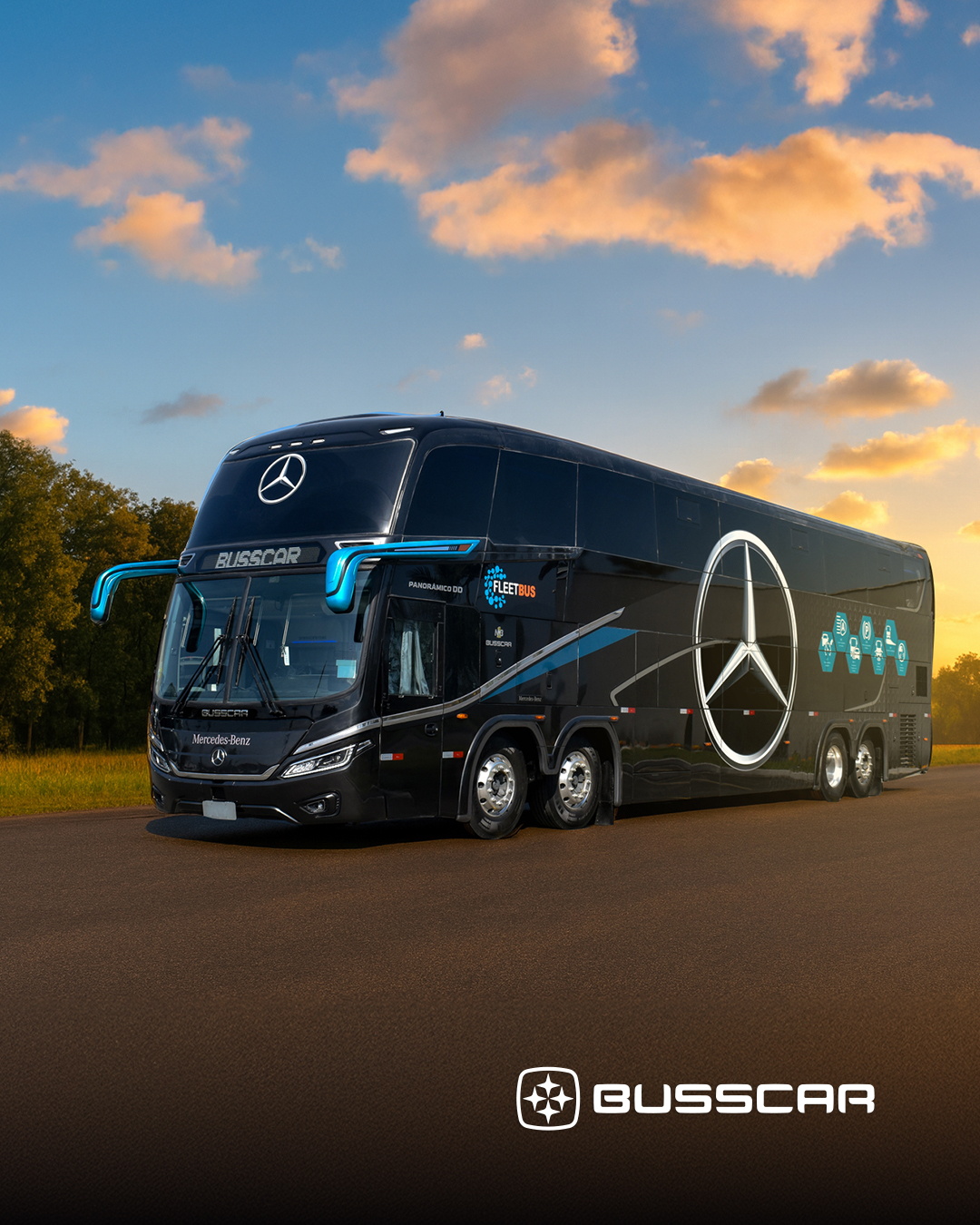 BUSSCAR entregou Panorâmico DD NB1 à Mercedes-Benz para ações de demonstração no Brasil
