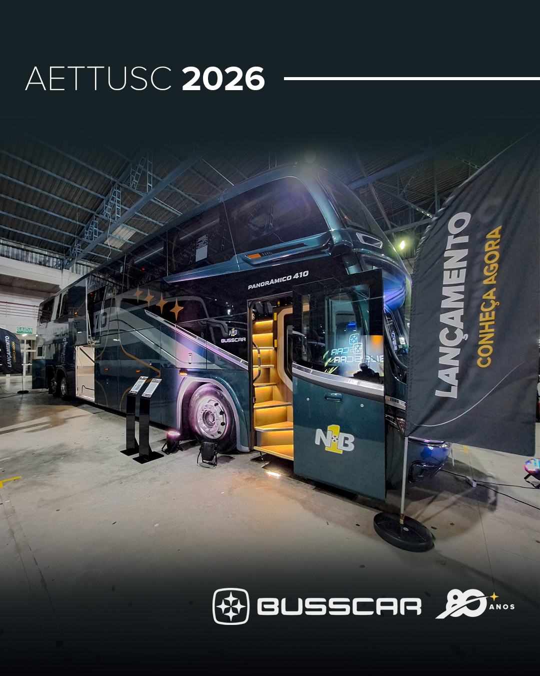 AETTUSC 2026: BUSSCAR fortalece conexões e destaca o novo Panorâmico 410 NB1 ao mercado
